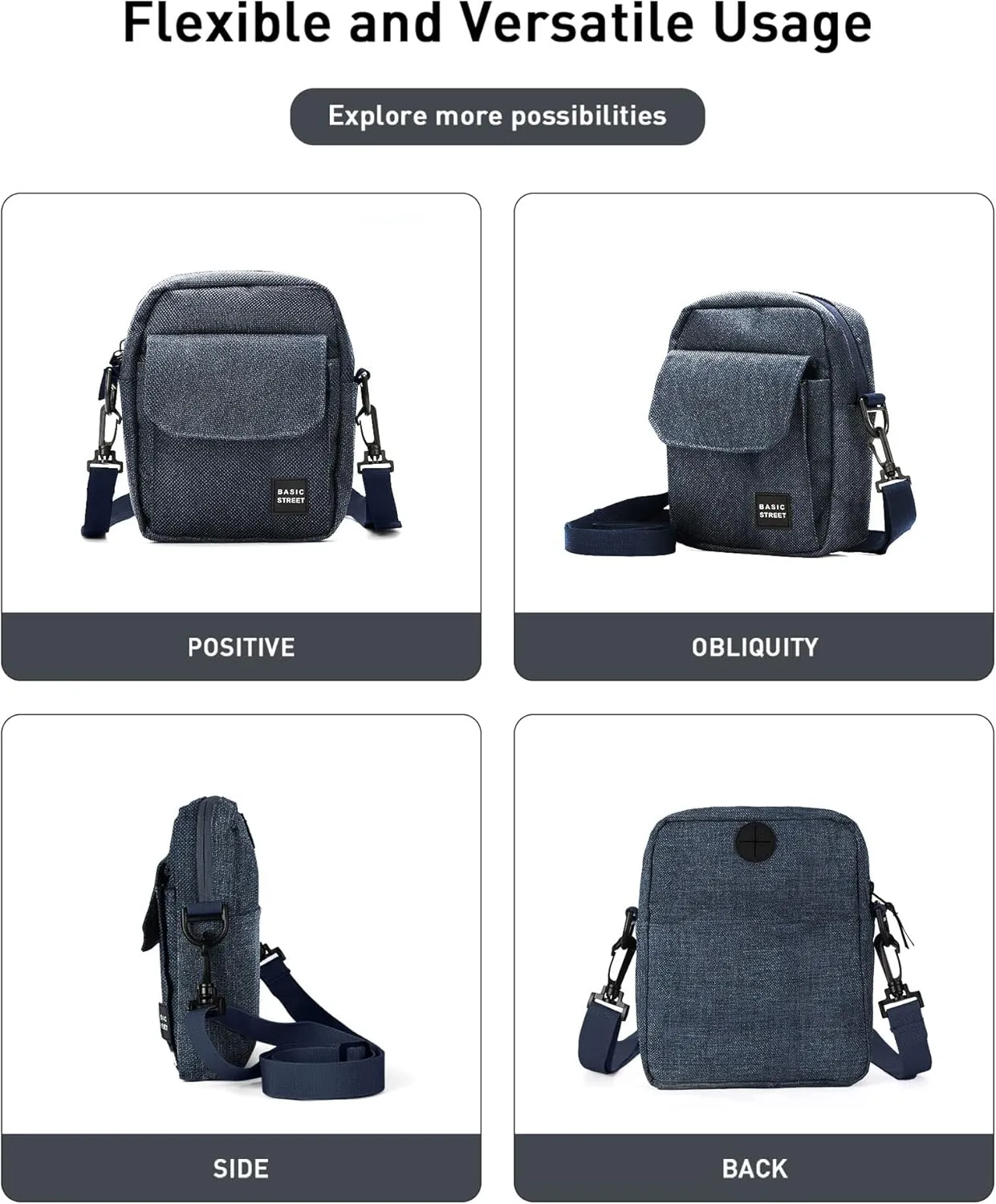 Small Crossbody Bag Side Shoulder Bag For Men, Women Mini Messenger Bag