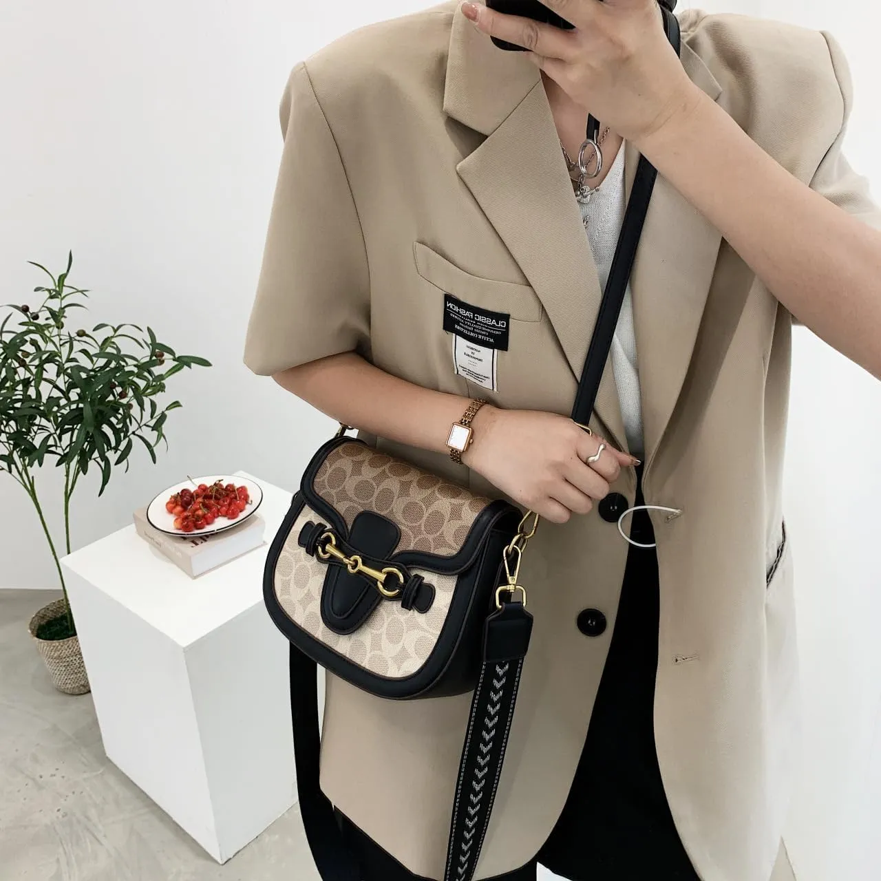 Small Crossbody Bags for Women - Artificial Leather Purse Handbag - Fashion Design - Golden Buckle