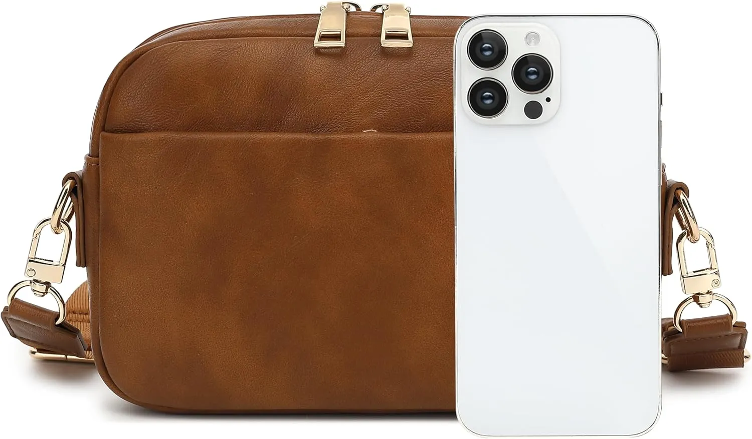 Small Crossbody Bags for Women Vegan Leather Cell phone Purses Mini Shoulder Handbags with Wide Strap
