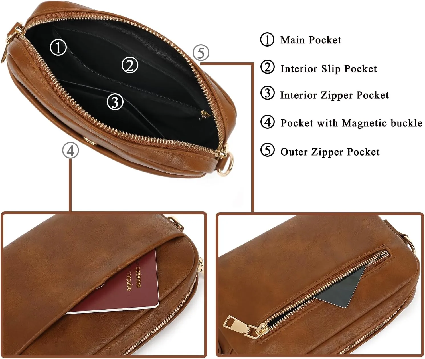 Small Crossbody Bags for Women Vegan Leather Cell phone Purses Mini Shoulder Handbags with Wide Strap
