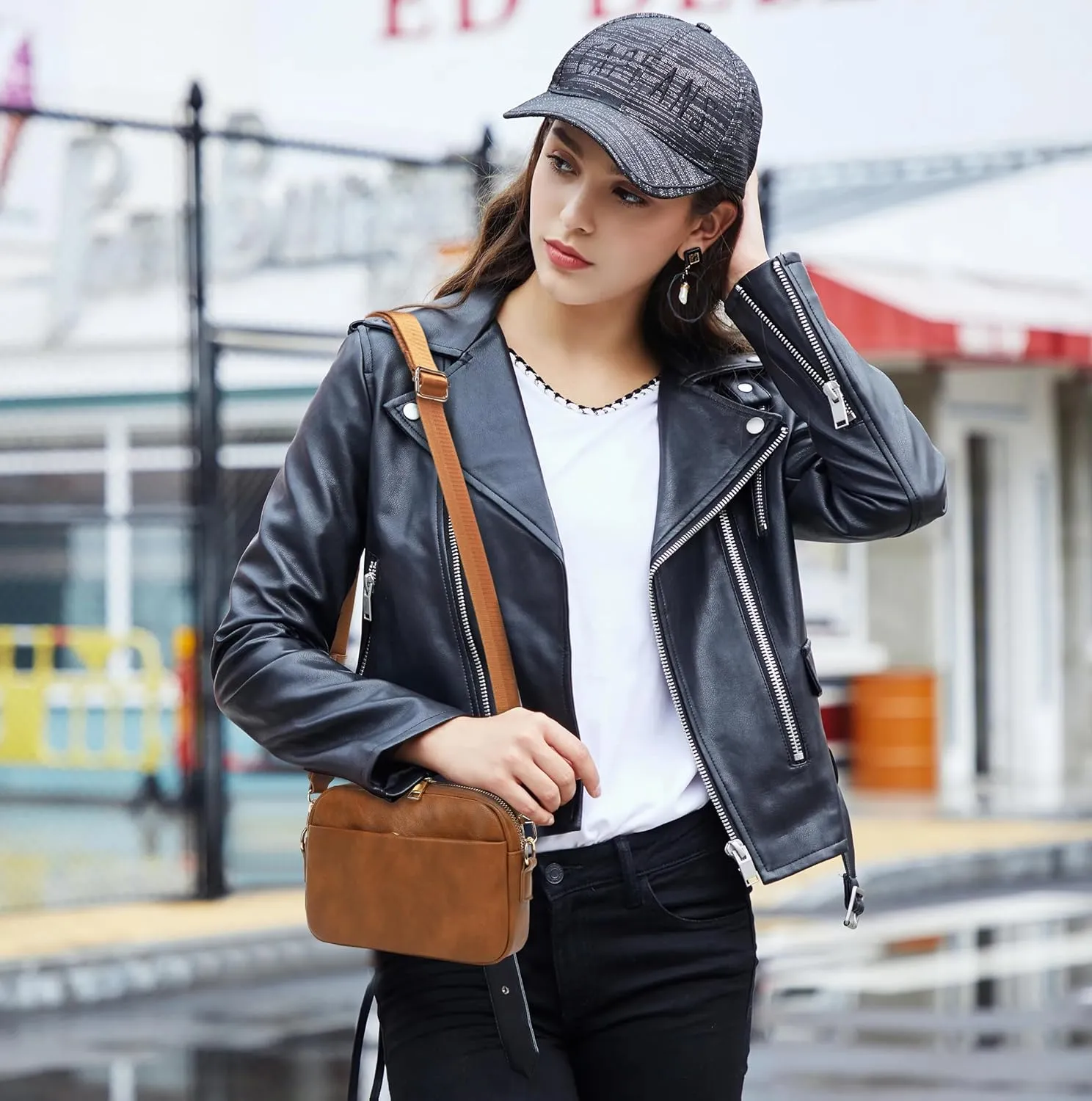 Small Crossbody Bags for Women Vegan Leather Cell phone Purses Mini Shoulder Handbags with Wide Strap