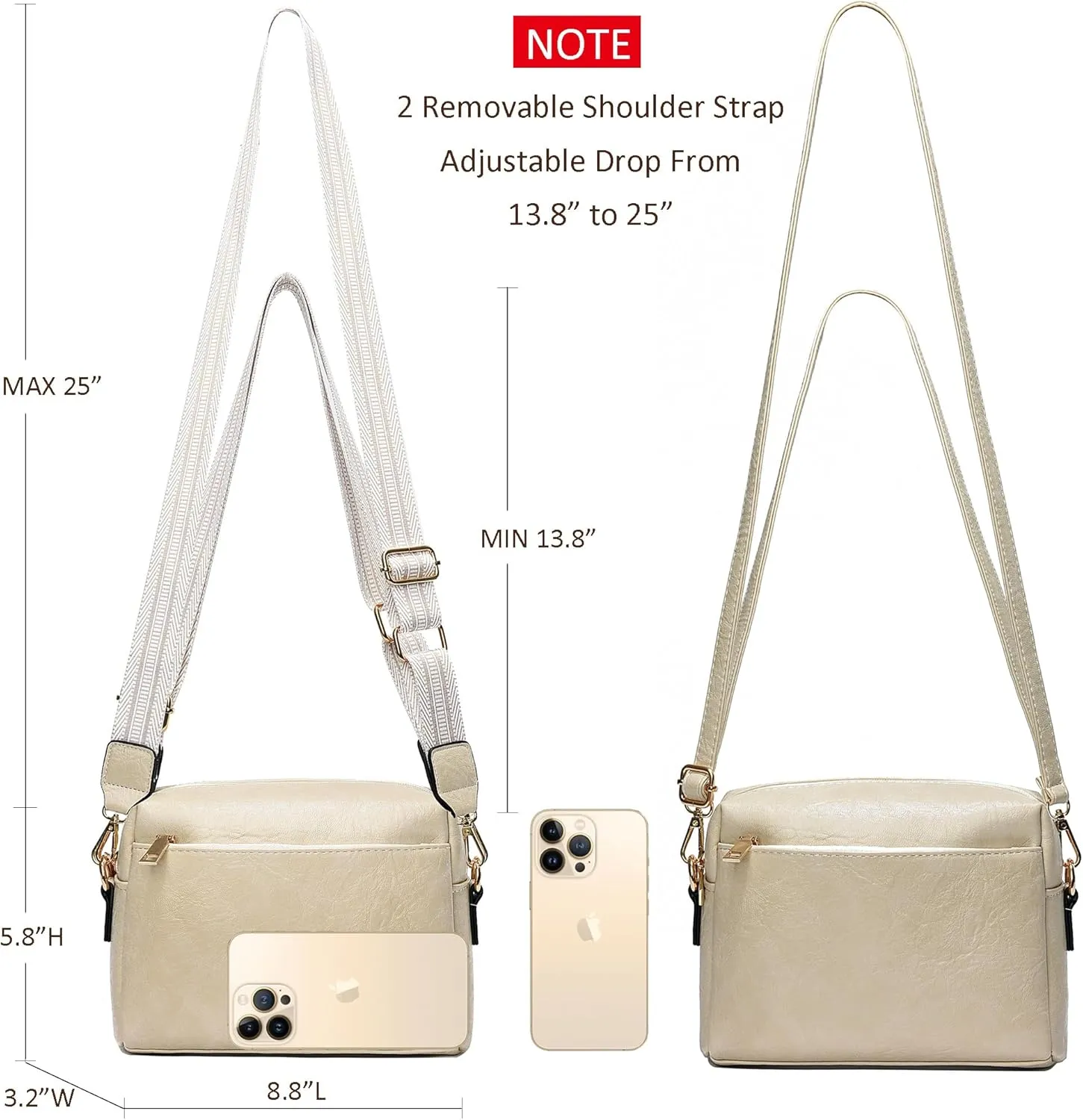Small Crossbody Bags for Women Vegan Leather Purses Women's Shoulder Handbags Wallet Satchel Cross Body Purse