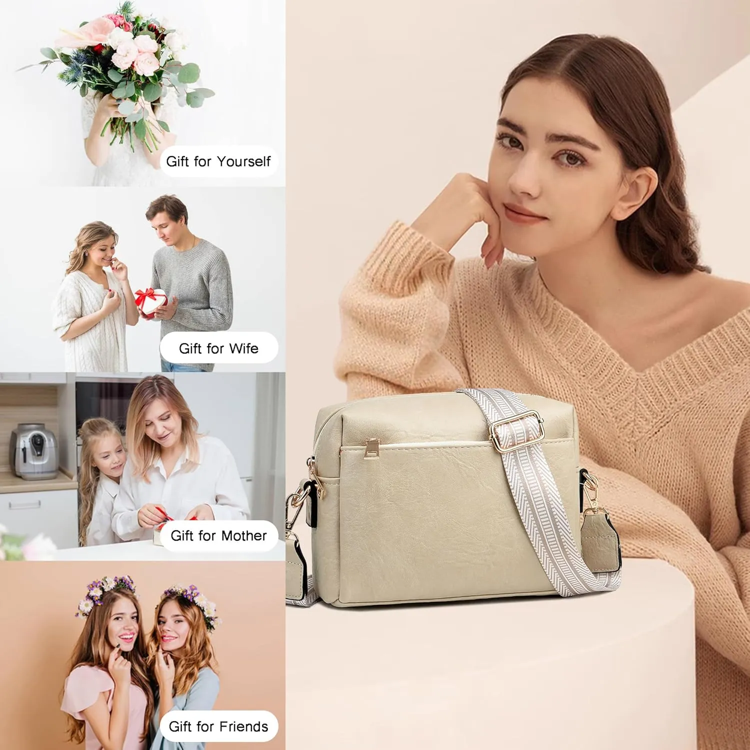 Small Crossbody Bags for Women Vegan Leather Purses Women's Shoulder Handbags Wallet Satchel Cross Body Purse