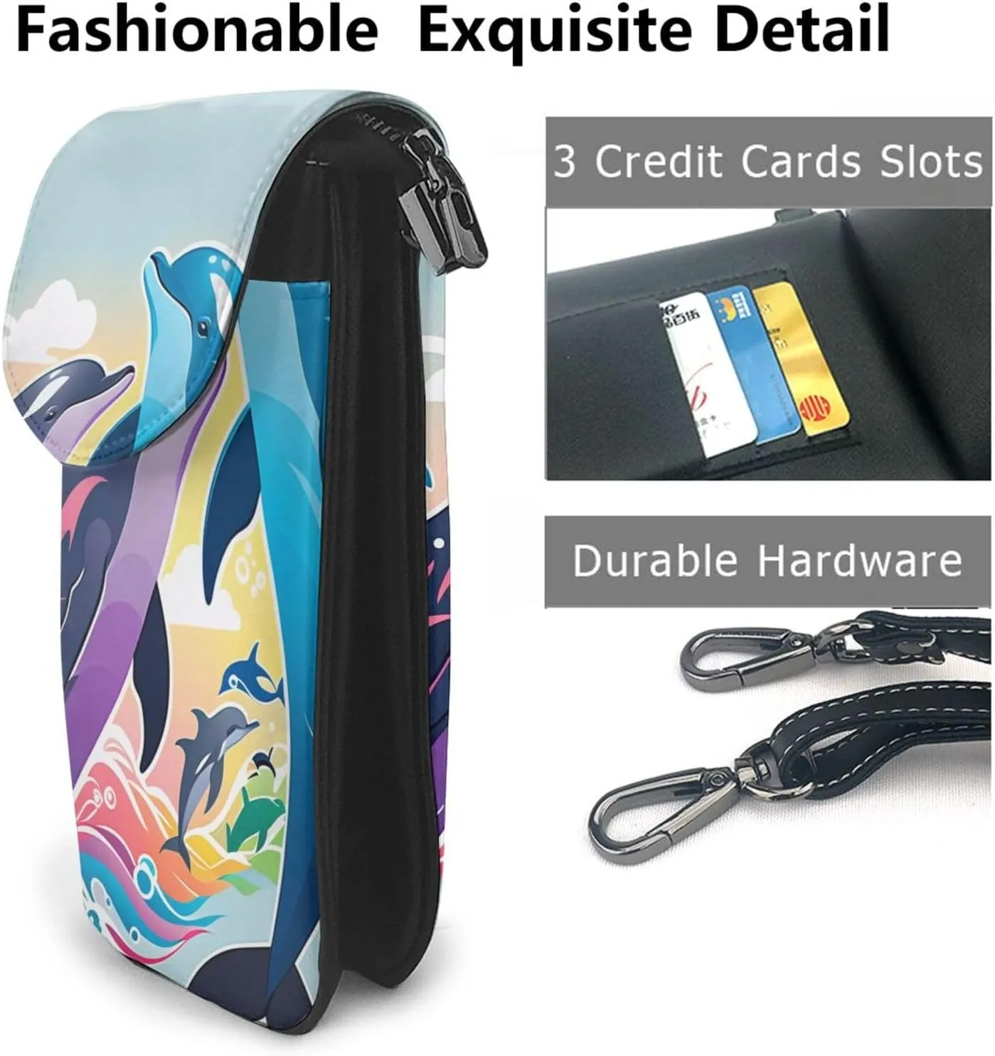 Small Crossbody Bags for Women,Leather Shoulder Bag for Cell Phone Purse with Strap and Polka Dot Printed