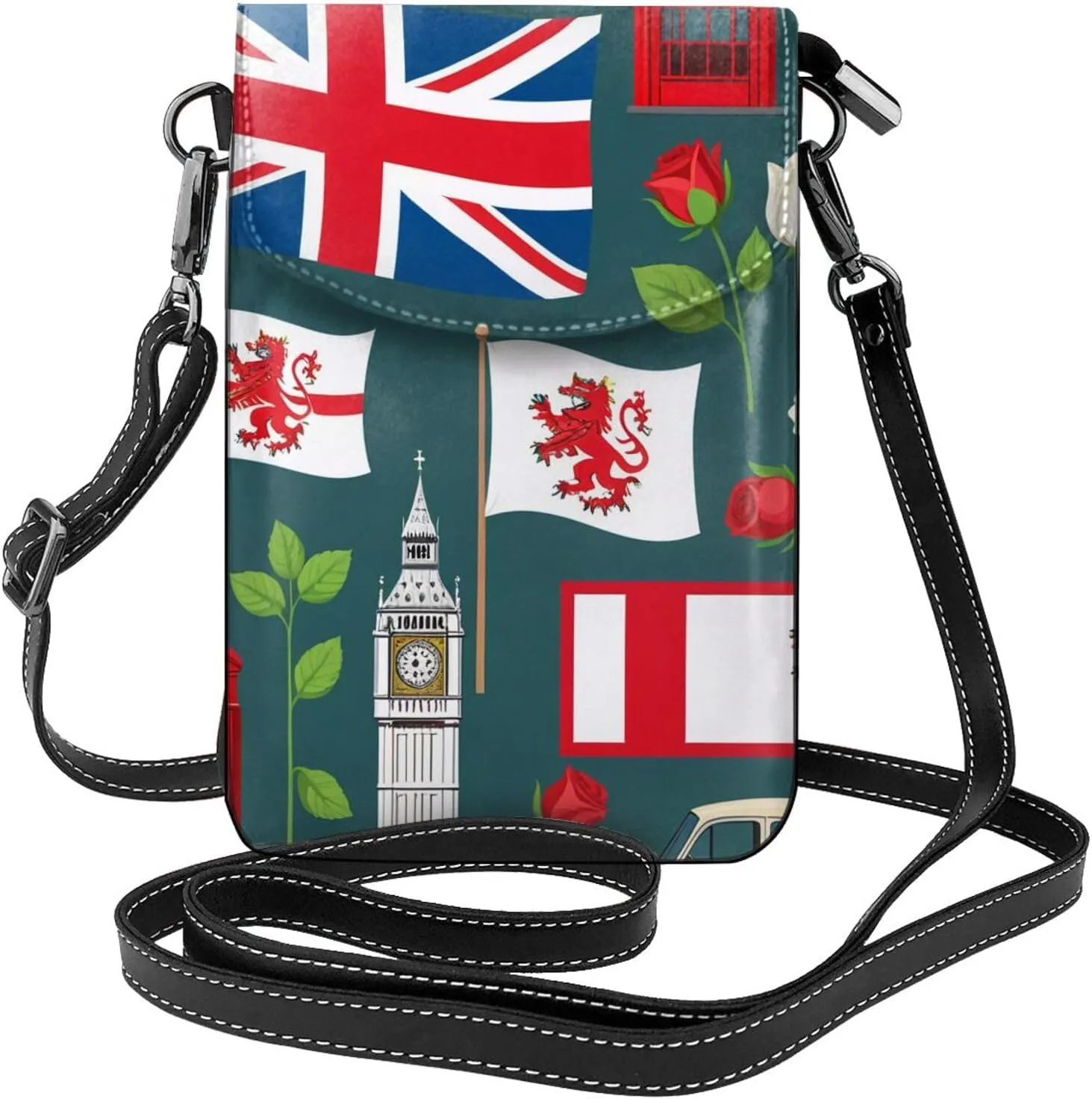 Small Crossbody Bags for Women,Leather Shoulder Bag for Cell Phone Purse with Strap and Strawberry Printed