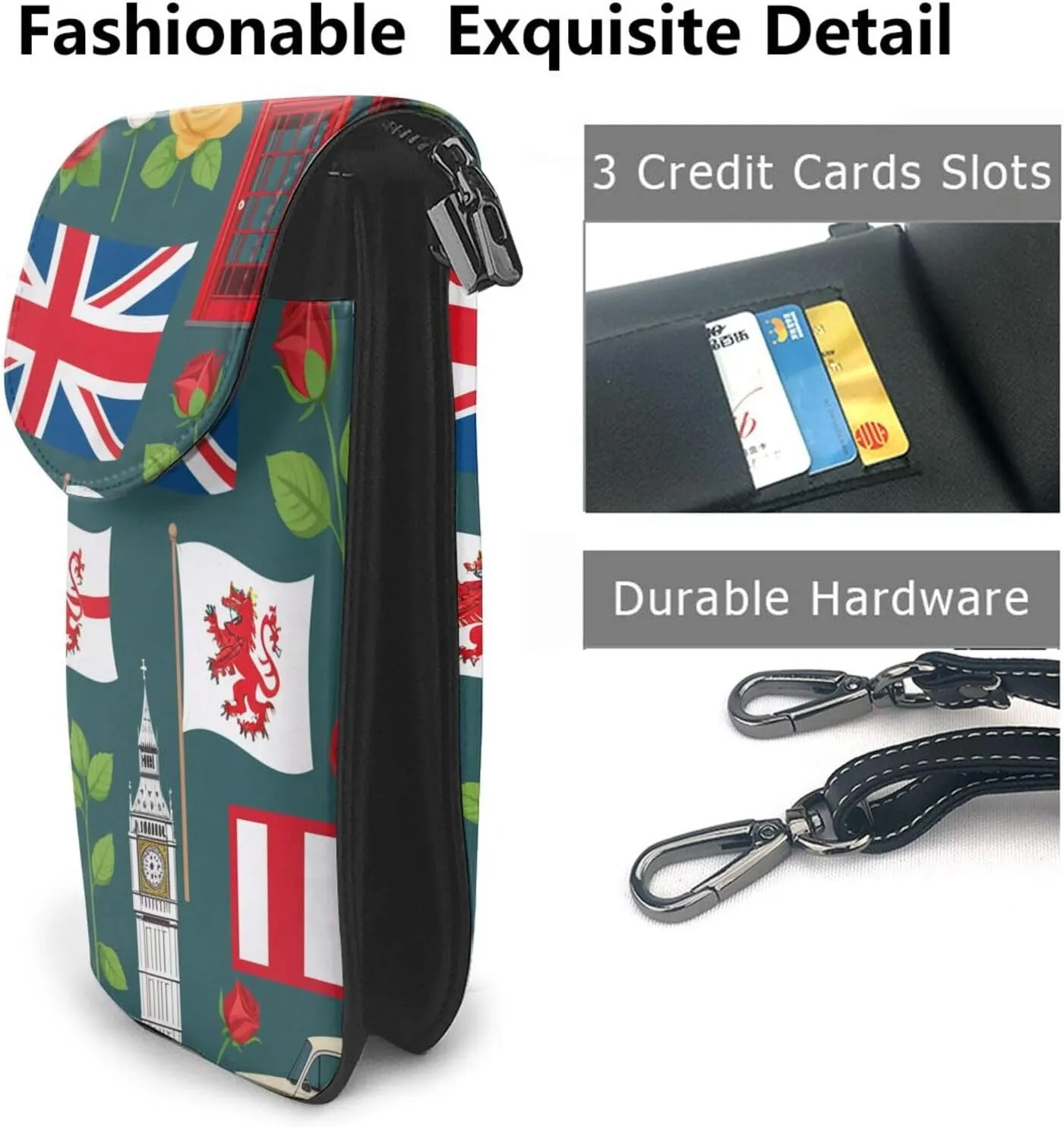 Small Crossbody Bags for Women,Leather Shoulder Bag for Cell Phone Purse with Strap and Strawberry Printed