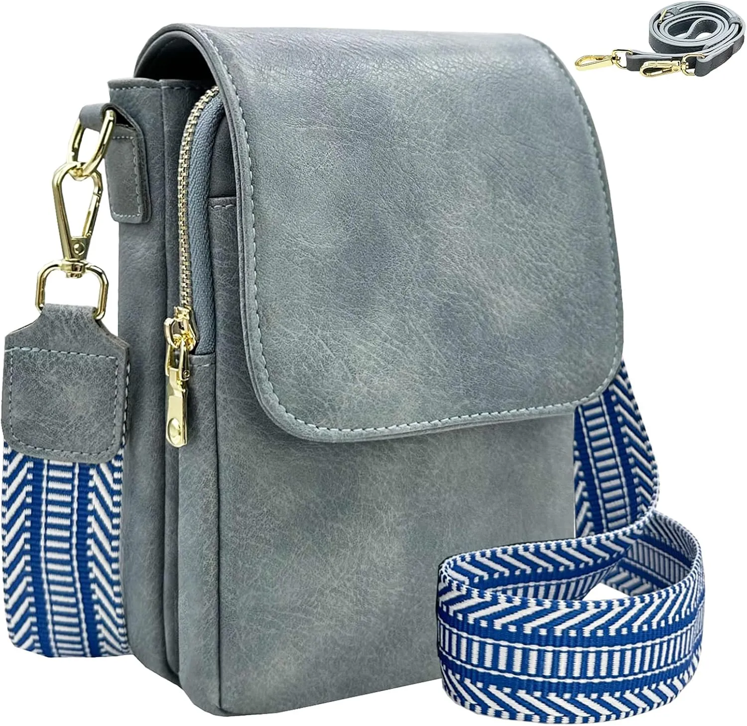 Small Crossbody Purse for Women Trendy Vegan Leather Cell Phone Bags with Card Slots & Adjustable Straps