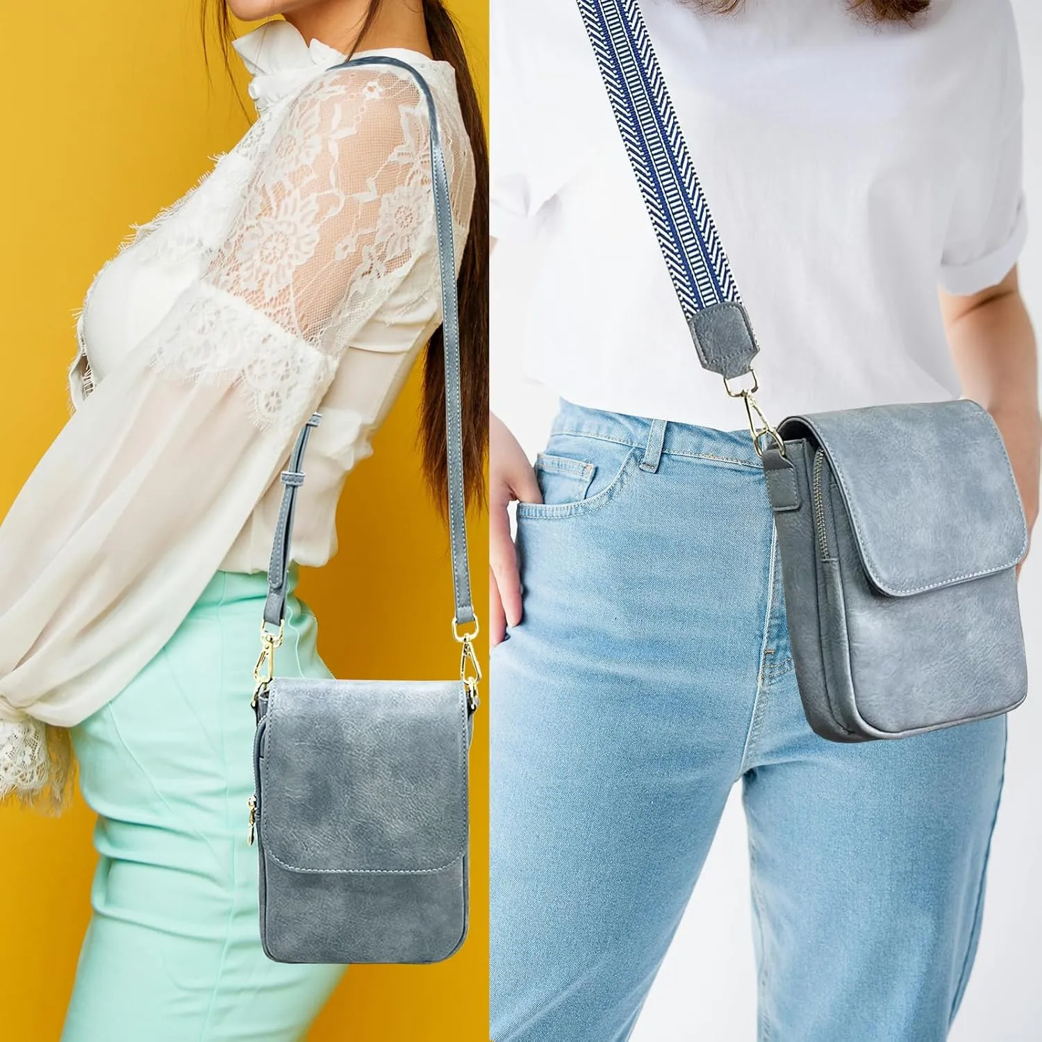 Small Crossbody Purse for Women Trendy Vegan Leather Cell Phone Bags with Card Slots & Adjustable Straps