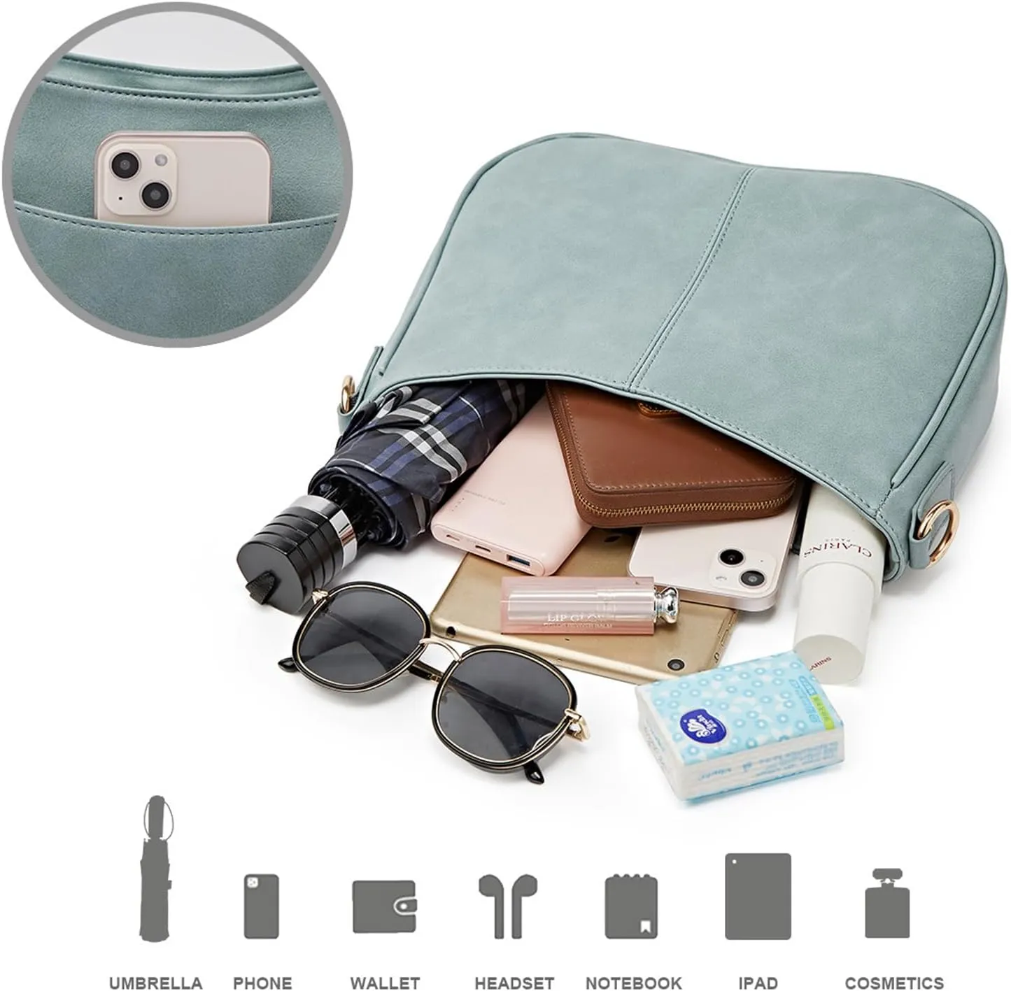 Small Crossbody Purse Leather Crossbody Bags for Women Fashion Handbag Cell Phone Crossover Shoulder Bag for Women