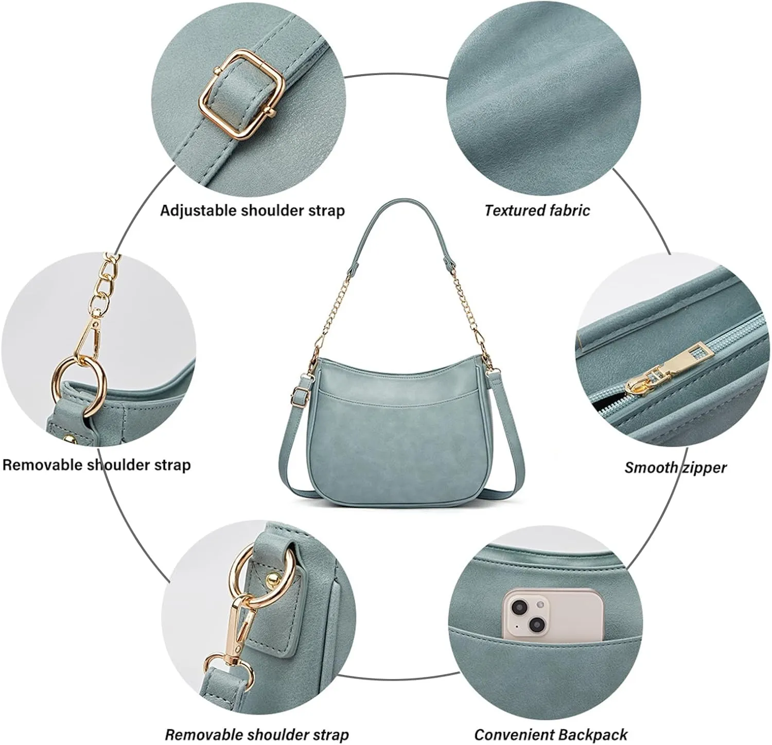 Small Crossbody Purse Leather Crossbody Bags for Women Fashion Handbag Cell Phone Crossover Shoulder Bag for Women