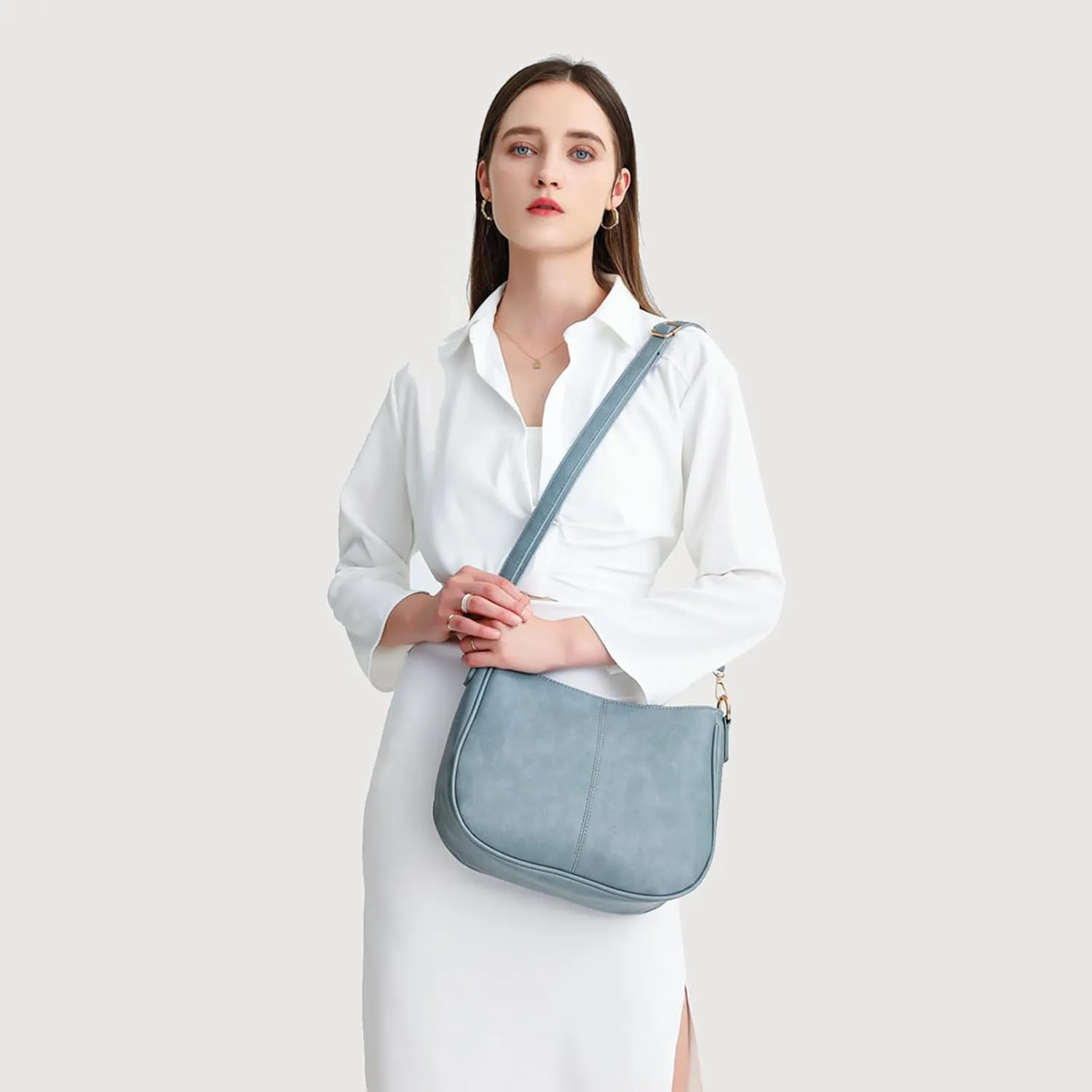 Small Crossbody Purse Leather Crossbody Bags for Women Fashion Handbag Cell Phone Crossover Shoulder Bag for Women