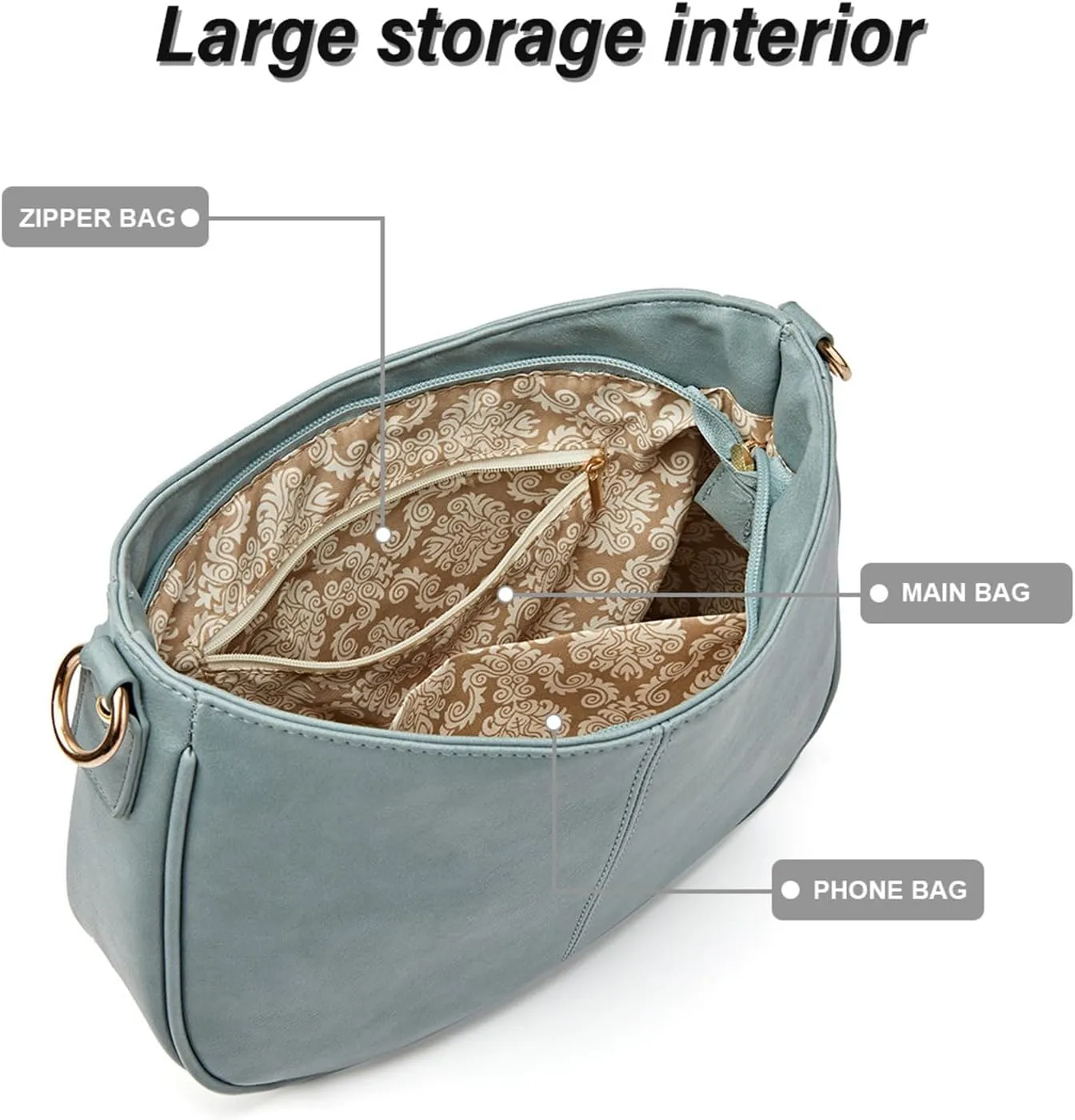 Small Crossbody Purse Leather Crossbody Bags for Women Fashion Handbag Cell Phone Crossover Shoulder Bag for Women