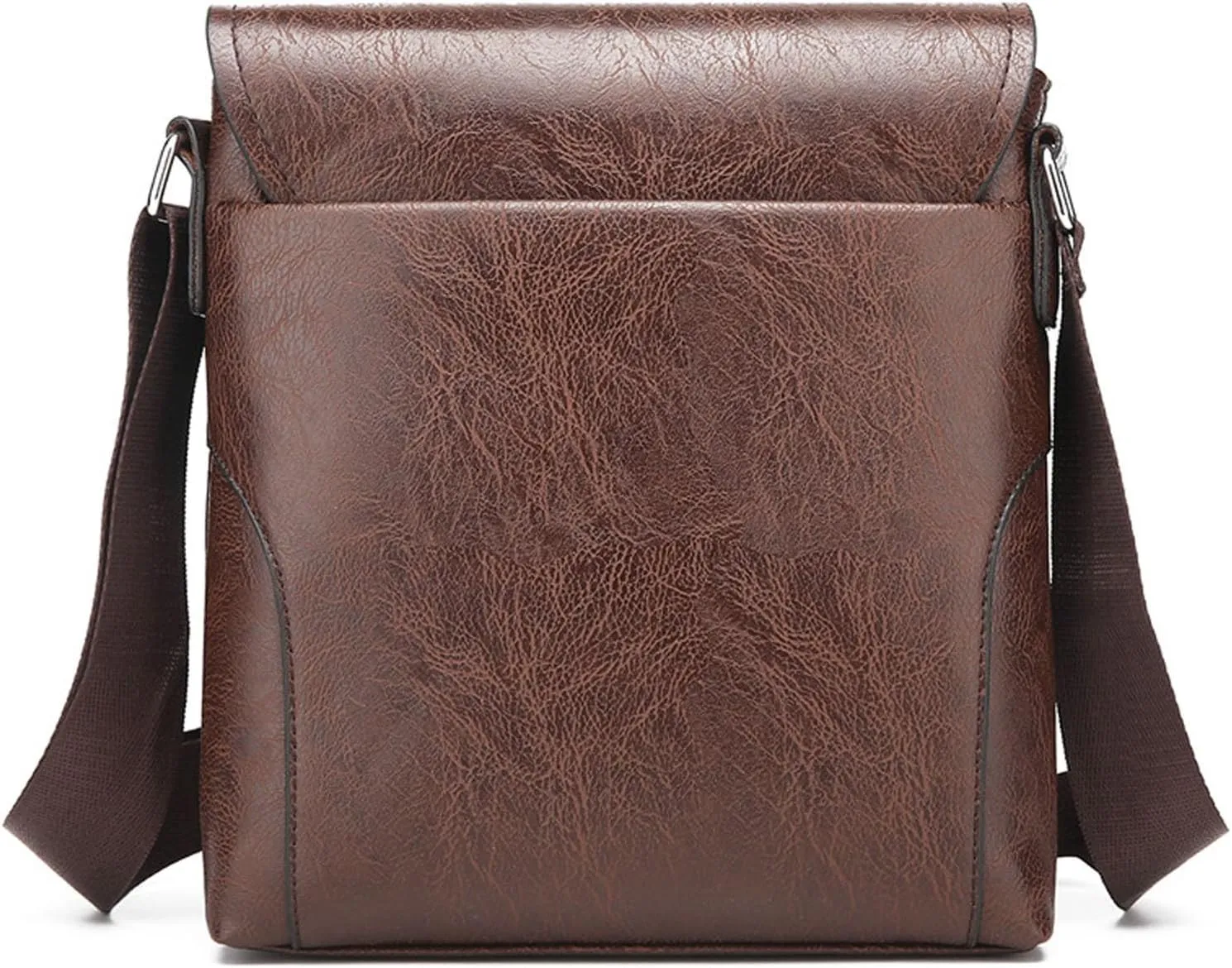 Small Shoulder Bag, Mens Crossbody Bag, Vintage PU leather Office Business Bag for Men, Handbag Purse Zipper