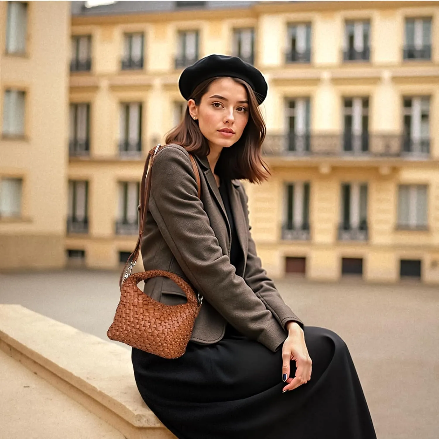 Small Women woven bag Woven Crossbody Bag for Women woven purse Leather handbag mini Hobo Bag