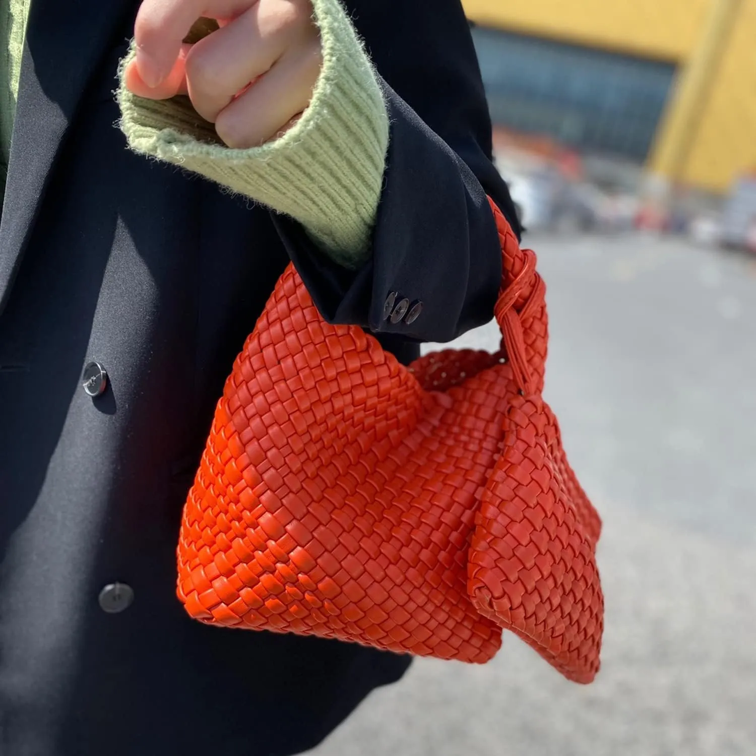 Small Woven Bags for Women Cute Hobo Tote Woven Handbag Mini Clutch Purse vegan leather Crossbody bags Shoulder Handmade Bag