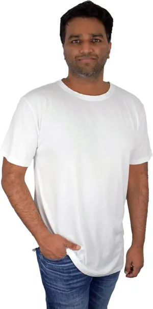 Soft & Simple Mens T Shirt - Casual Plain Crew Neck Short Sleeve T-Shirt - Cooling Organic Bamboo Viscose and Cozy Cotton Tee