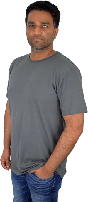 Soft & Simple Mens T Shirt - Casual Plain Crew Neck Short Sleeve T-Shirt - Cooling Organic Bamboo Viscose and Cozy Cotton Tee