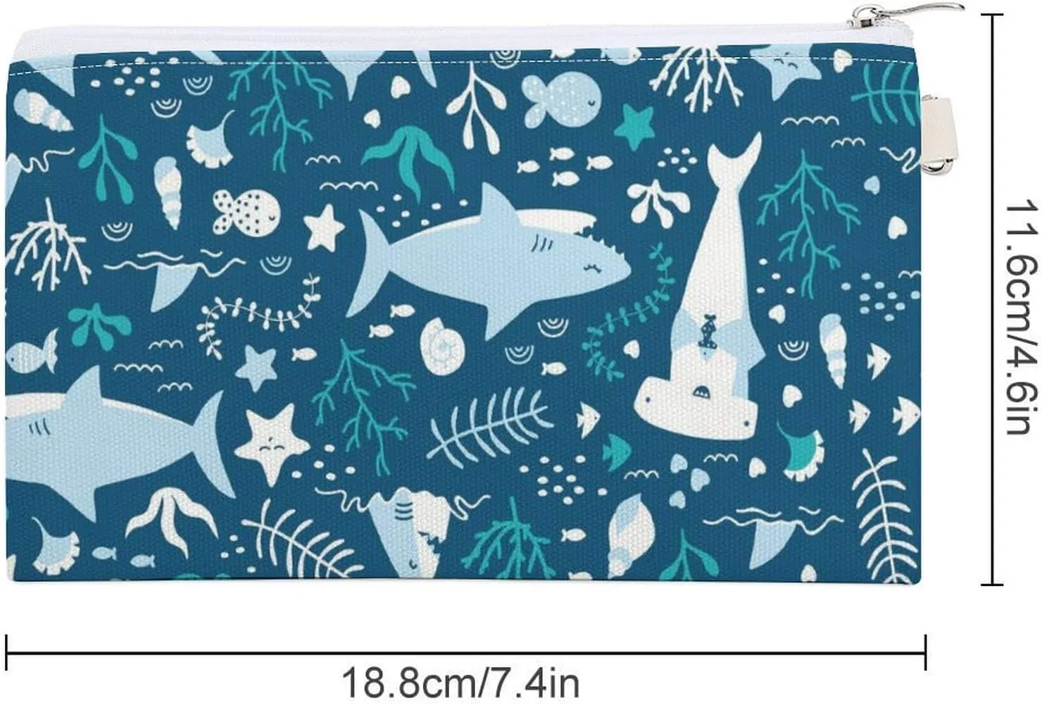 Soft Clutch Canvas Wallet, Lightweight Coin Zipper Handbag Makeup Bag Purse