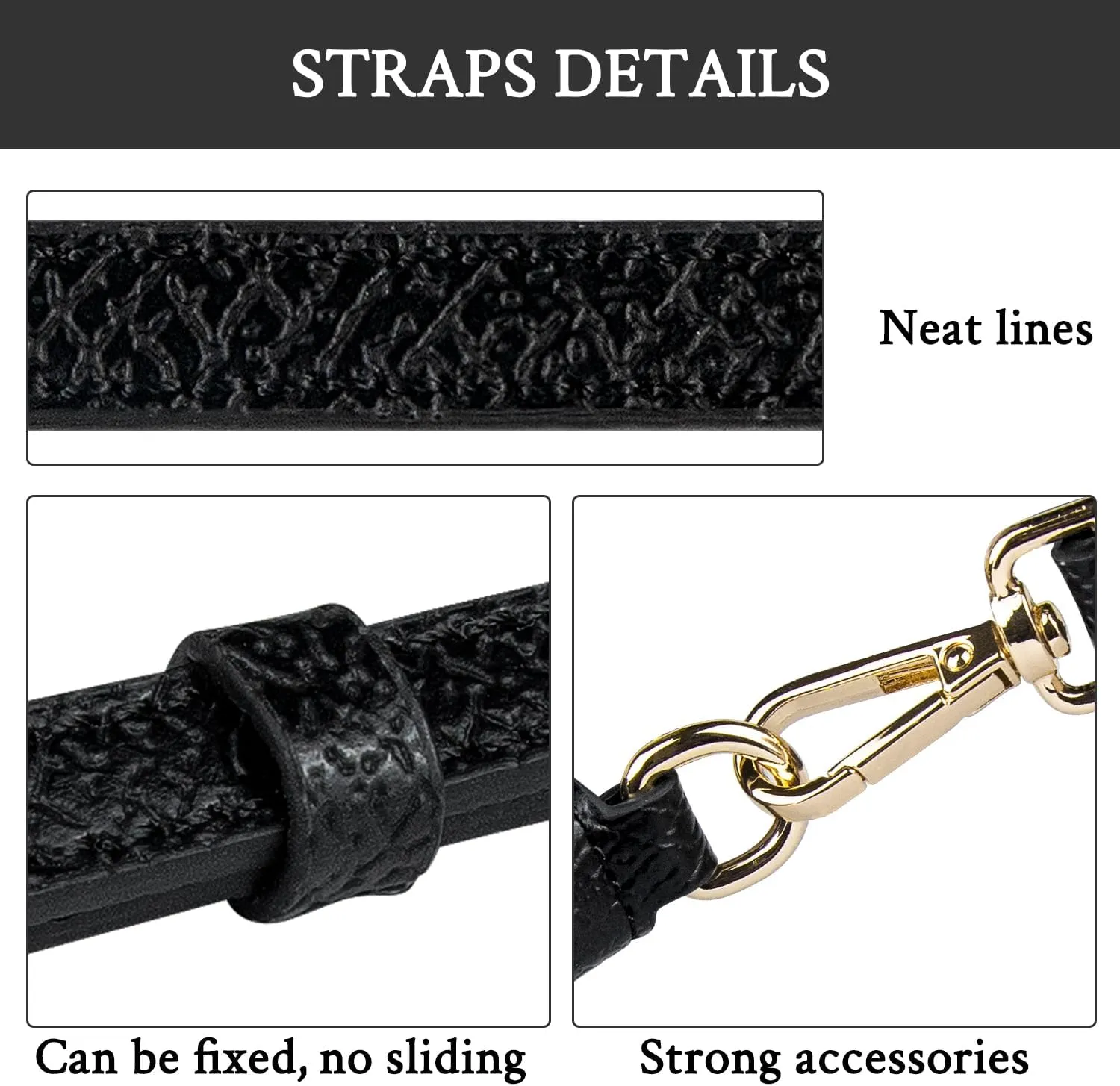 SOPROM Crossbody Strap Replacement for Longchamp Pouch with Handle Mini Bag Adjustable Conversion Kit for Long Champ(Width:11mm)