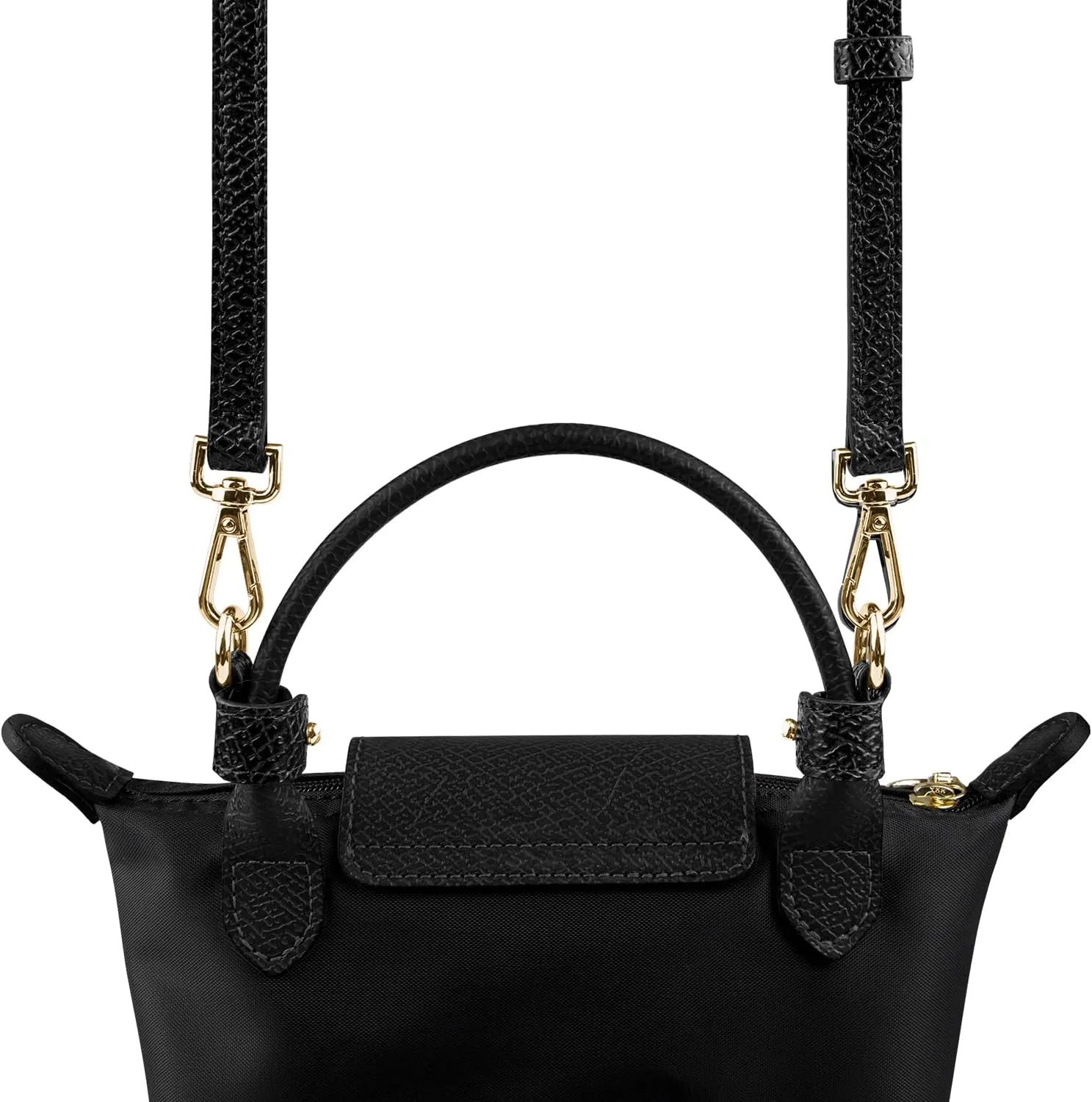 SOPROM Crossbody Strap Replacement for Longchamp Pouch with Handle Mini Bag Adjustable Conversion Kit for Long Champ(Width:11mm)