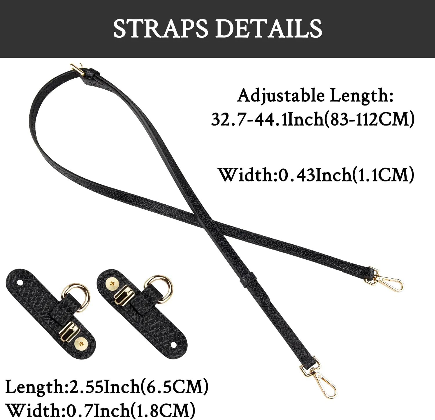 SOPROM Crossbody Strap Replacement for Longchamp Pouch with Handle Mini Bag Adjustable Conversion Kit for Long Champ(Width:11mm)