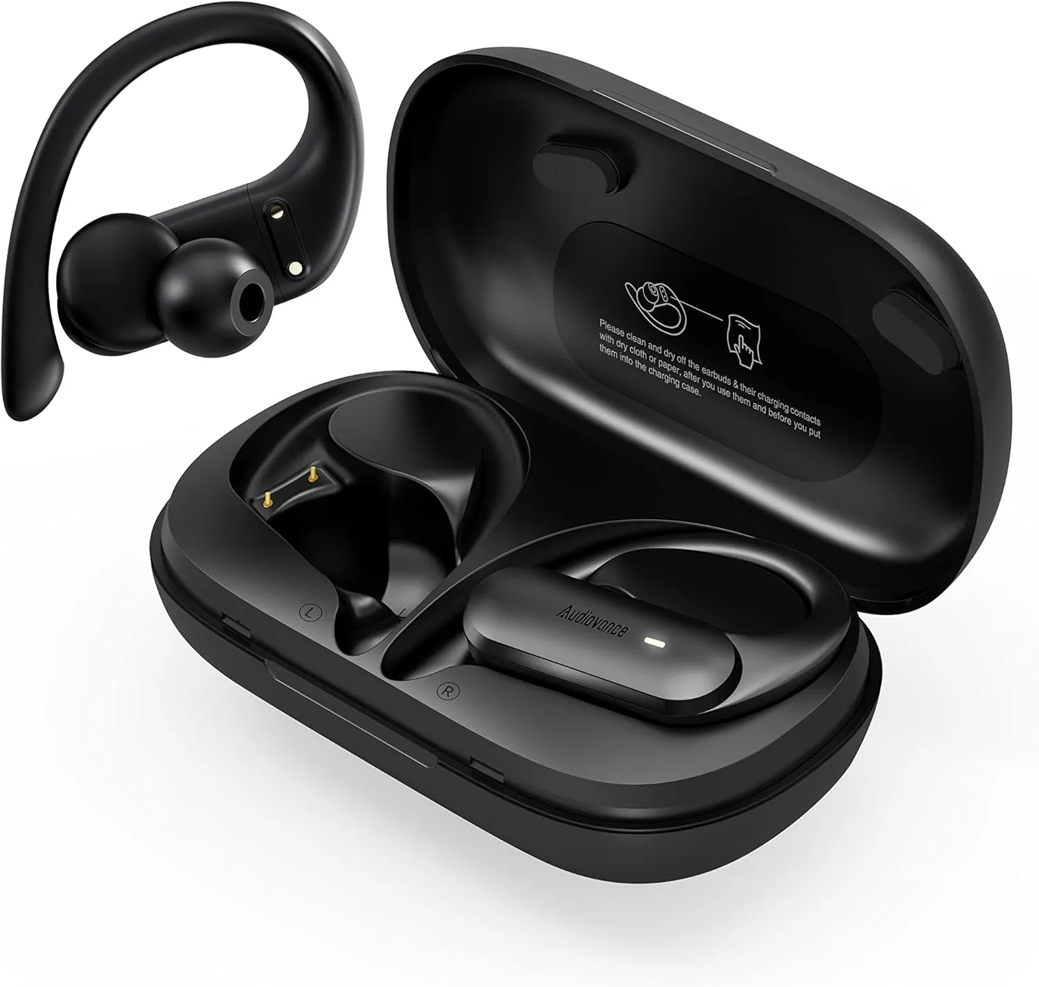 Speed 301 Sports Wireless Earbuds Bluetooth Headphones, Secure Fit for Workout & Running, Clear Calls, Sweatproof Ear Buds for iPhone & Android (SP301)