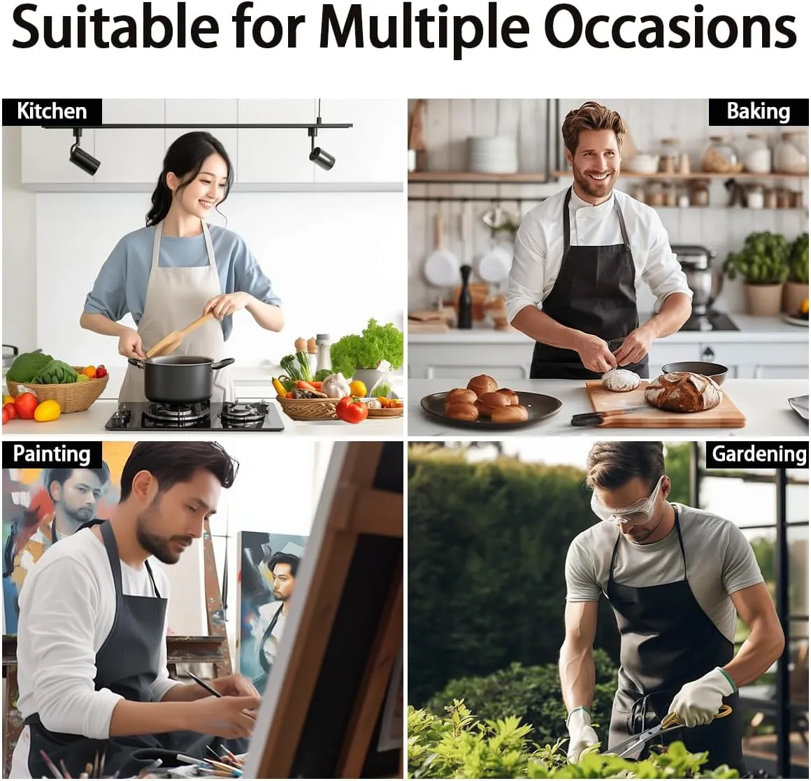 Sporting Theme Aprons for Men Women,Fashion Modern Sports Game Waterproof Apron