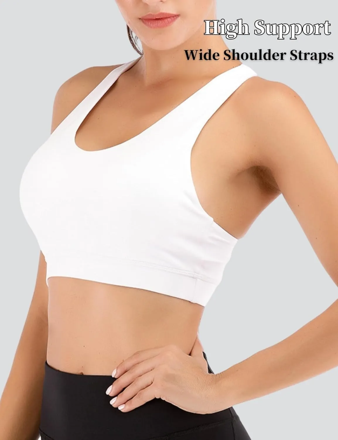 Sports Bra for Women, High Support Criss-Cross Back Padded Strappy Push up Sports Bras with Removable Cups Workout Yoga Top