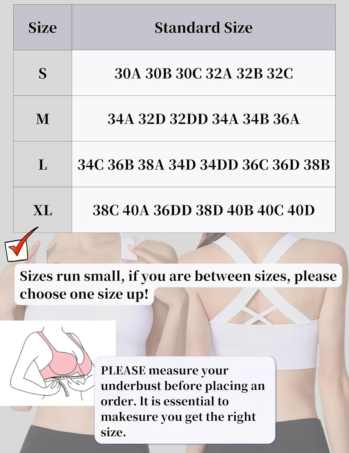 Sports Bra for Women, High Support Criss-Cross Back Padded Strappy Push up Sports Bras with Removable Cups Workout Yoga Top