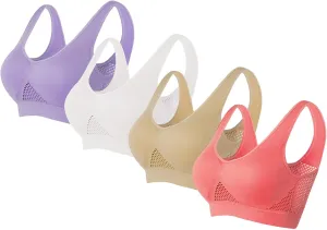 Sports Bras for Women 4 Pack Breathable Air Yoga Bras for Women Seamless Bra for Women Comfortable Gym Workout Bra