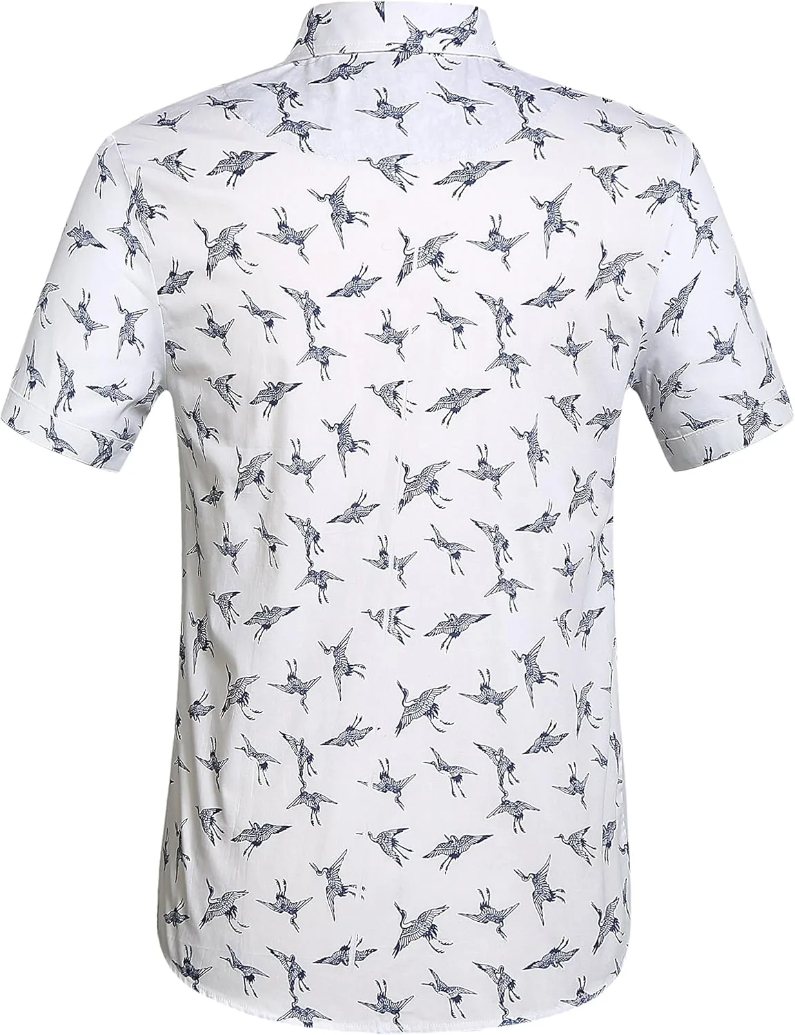 SSLR Men's Casual Button Down Shirts Regular-Fit 100% Cotton Printed Short Sleeve Shirts for Men