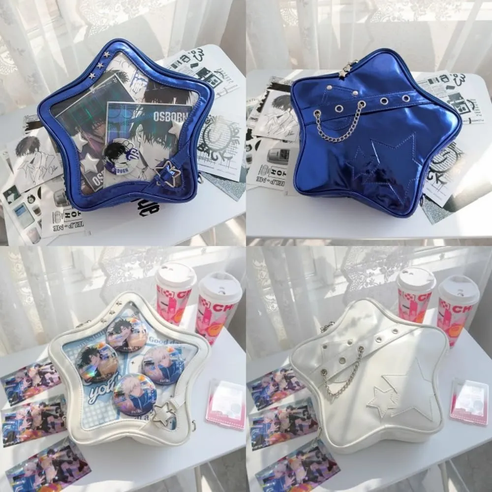 Star Single Shoulder Crossbody Bag Handbag and Purse for Women Ita Bag with Insert Pins Display Backpack (blue-1)