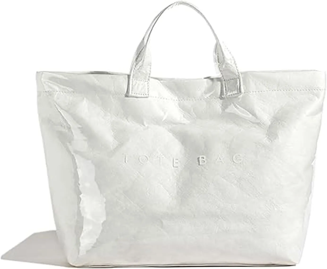 Stellaya Womens Letters Print Tote Bag, PVC Fashion Tote Handbags Shoulder Bag, Stellaya Simple Large Capacity Bag