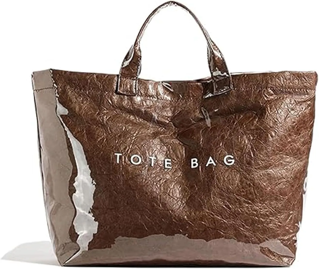 Stellaya Womens Letters Print Tote Bag, PVC Fashion Tote Handbags Shoulder Bag, Stellaya Simple Large Capacity Bag