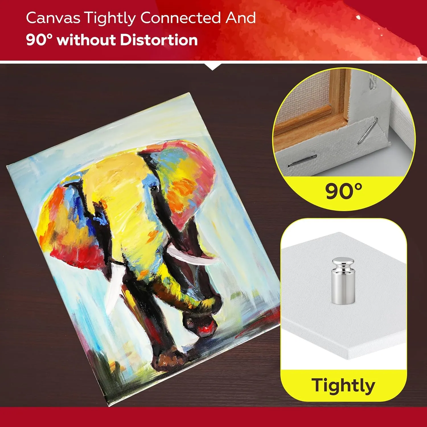 Stretched Canvas for Painting,10Pack 9X12 Inch Stretched White Blank Canvas,8 Oz Triple Primed 5/8" Profile Stretched Canvas,100% Cotton,Canvases for Painting, for Acrylics, Oils