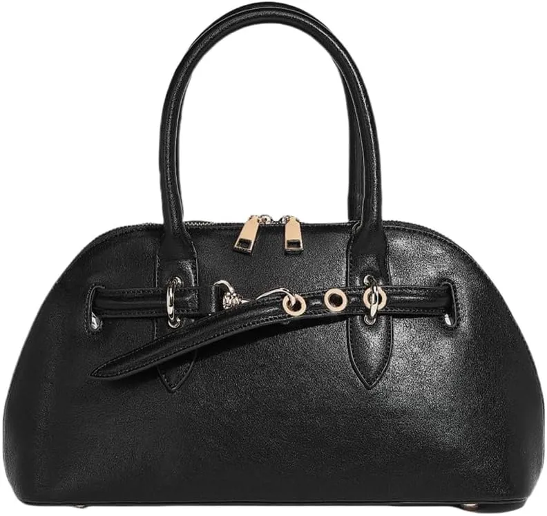 Stylish Handbag with Pendant Adjustable Strap Practical PU Leather Crossbody Purse Office Shoulder Bag Work Satchel