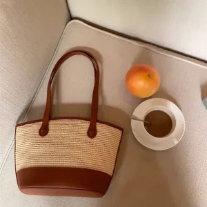 Summer Woven Simple Beach Large Capacity Handbags