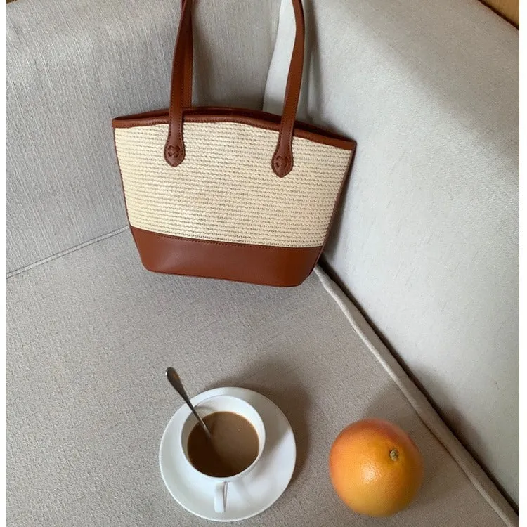 Summer Woven Simple Beach Large Capacity Handbags