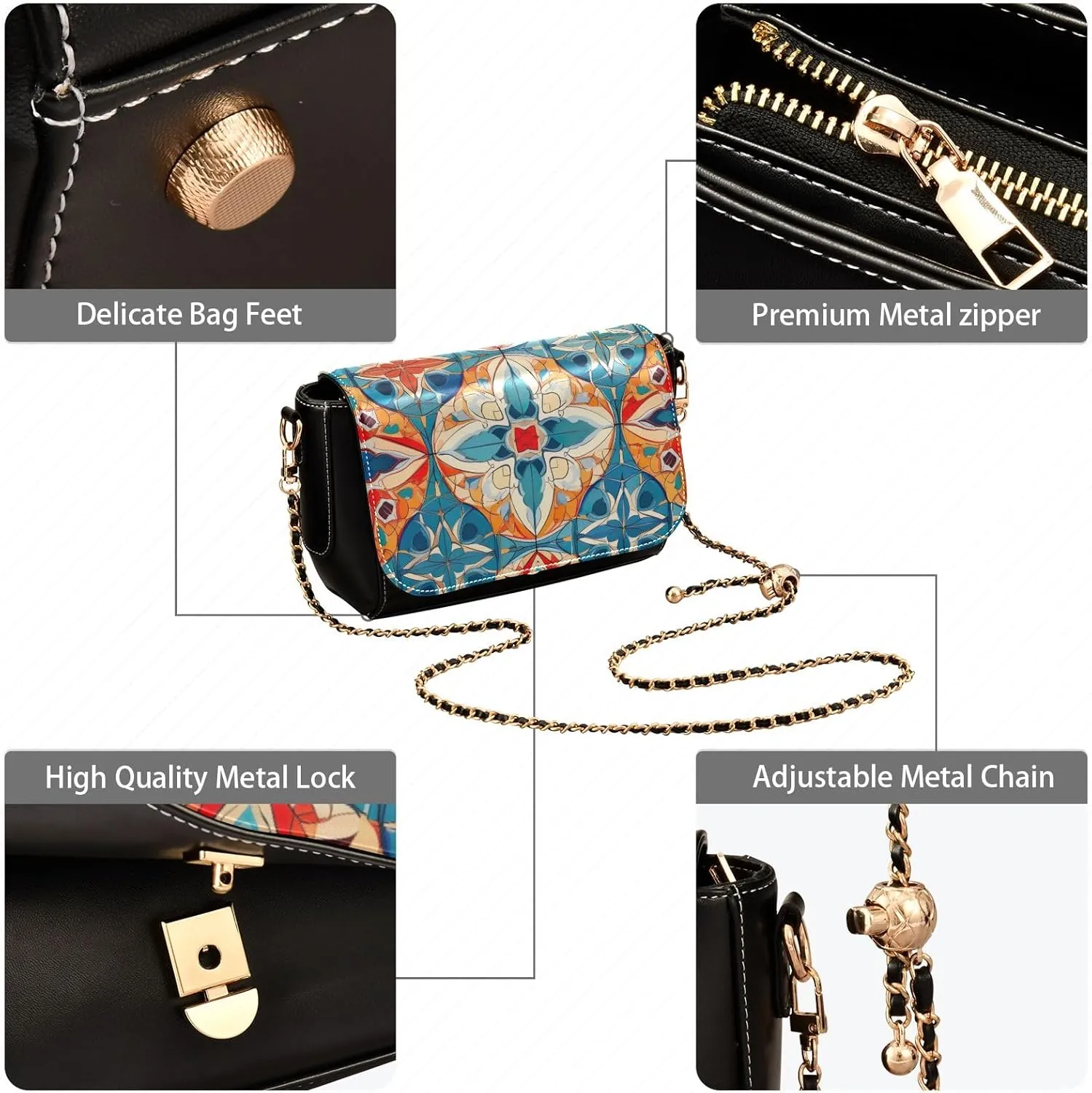 Sunflower on a Yellow Crossbody Bag with Pocket, Crossbody Leather Shoulder Bag, Crossbody Bags Leather for Women