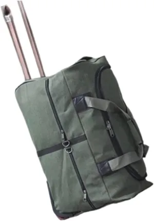 Super Large Capacity Trolley Travel Bag International Study Abroad Long-distance Luggage Lightweight Canvas Trolley Suitcase Bag Luggage Sets(Green,26Inches 650mm)
