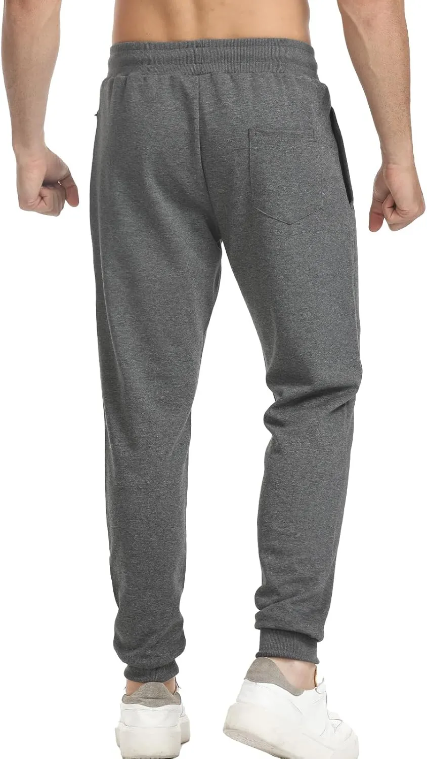 Surenow Men's Athletic Sweatpants Active Workout Jogger Pants for Men with Pockets Tapered Drawstring Gym Running Track Pants