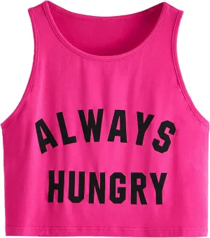 SweatyRocks Women's Casual Sleeveless Round Neck Workout Crop Tank Top Shirts