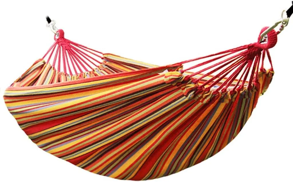 Swings Striped Color Single Double Outdoor Swing Hammock Camping Portable Hammock Bedroom Balcony Swing Hanging Chair 110.2x59 Inches Swing Outside Toys