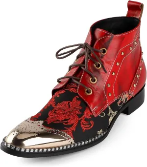 TAYGUM Ankle Boots for Men Holiday Show Party Club Business for Office The First Layer of Cowhide Genuine Leather(5US)