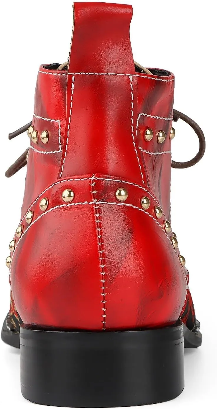 TAYGUM Ankle Boots for Men Holiday Show Party Club Business for Office The First Layer of Cowhide Genuine Leather(5US)