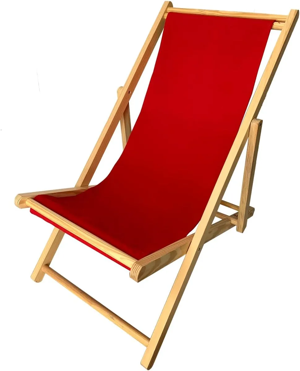 TBACW Replacement Canvas Replacement Cloth for Patio Lounge Chair Beach Sling Chair Reclining Beach Chair-No Wooden Frame-Only Replacement Canvas (Red)