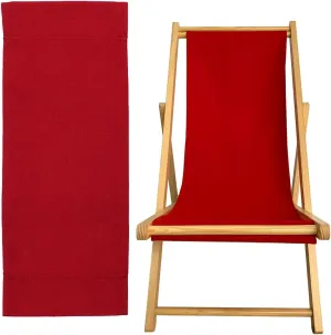TBACW Replacement Canvas Replacement Cloth for Patio Lounge Chair Beach Sling Chair Reclining Beach Chair-No Wooden Frame-Only Replacement Canvas (Red)