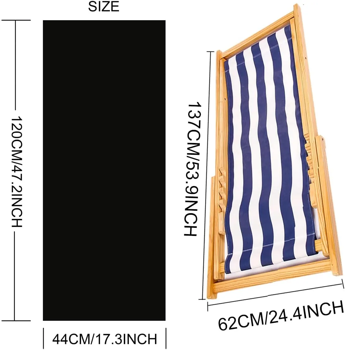 TBACW Replacement Canvas Replacement Cloth for Patio Lounge Chair Beach Sling Chair Reclining Beach Chair-No Wooden Frame-Only Replacement Canvas (Red)