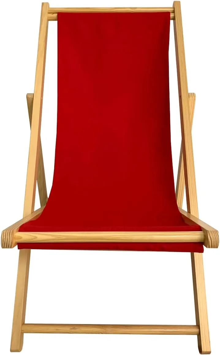 TBACW Replacement Canvas Replacement Cloth for Patio Lounge Chair Beach Sling Chair Reclining Beach Chair-No Wooden Frame-Only Replacement Canvas (Red)