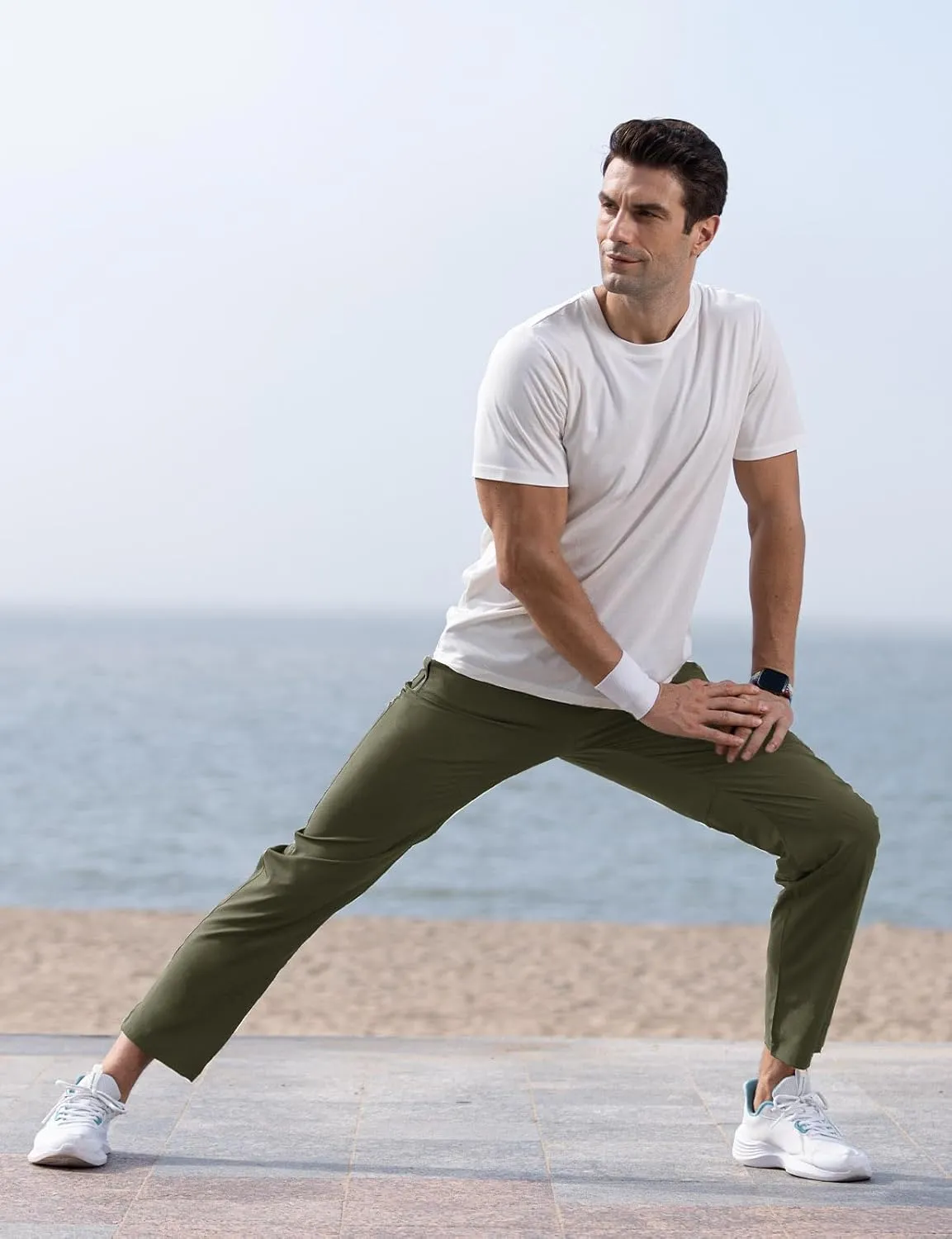 TBMPOY Men's Lightweight Hiking Travel Pants Breathable Athletic Fishing Active Joggers Zipper Pockets
